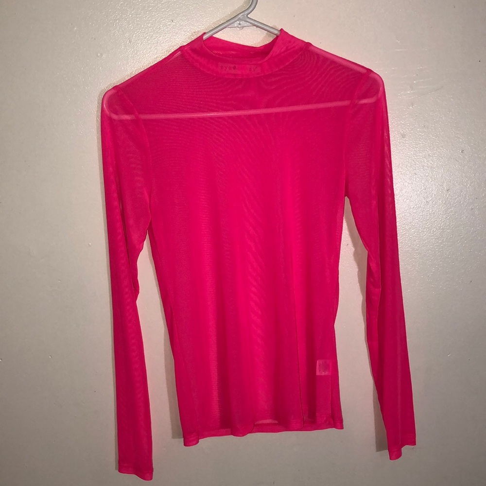 pink mesh long sleeve